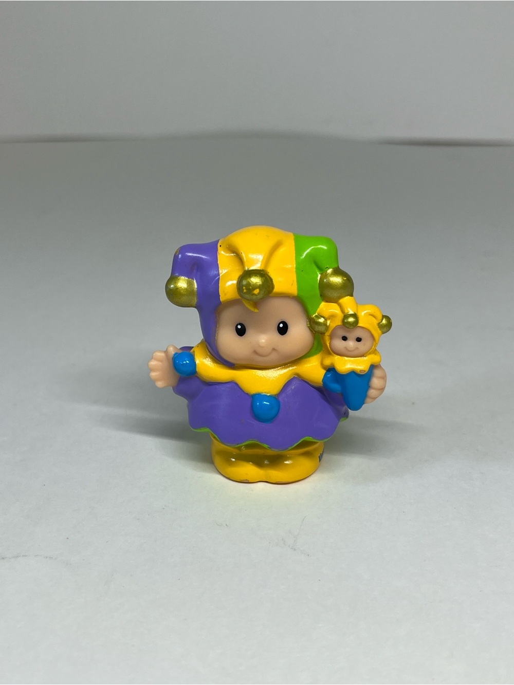 Vtg 2005 Fisher-Price Little People Court Jester Figure Medieval Joker w Doll